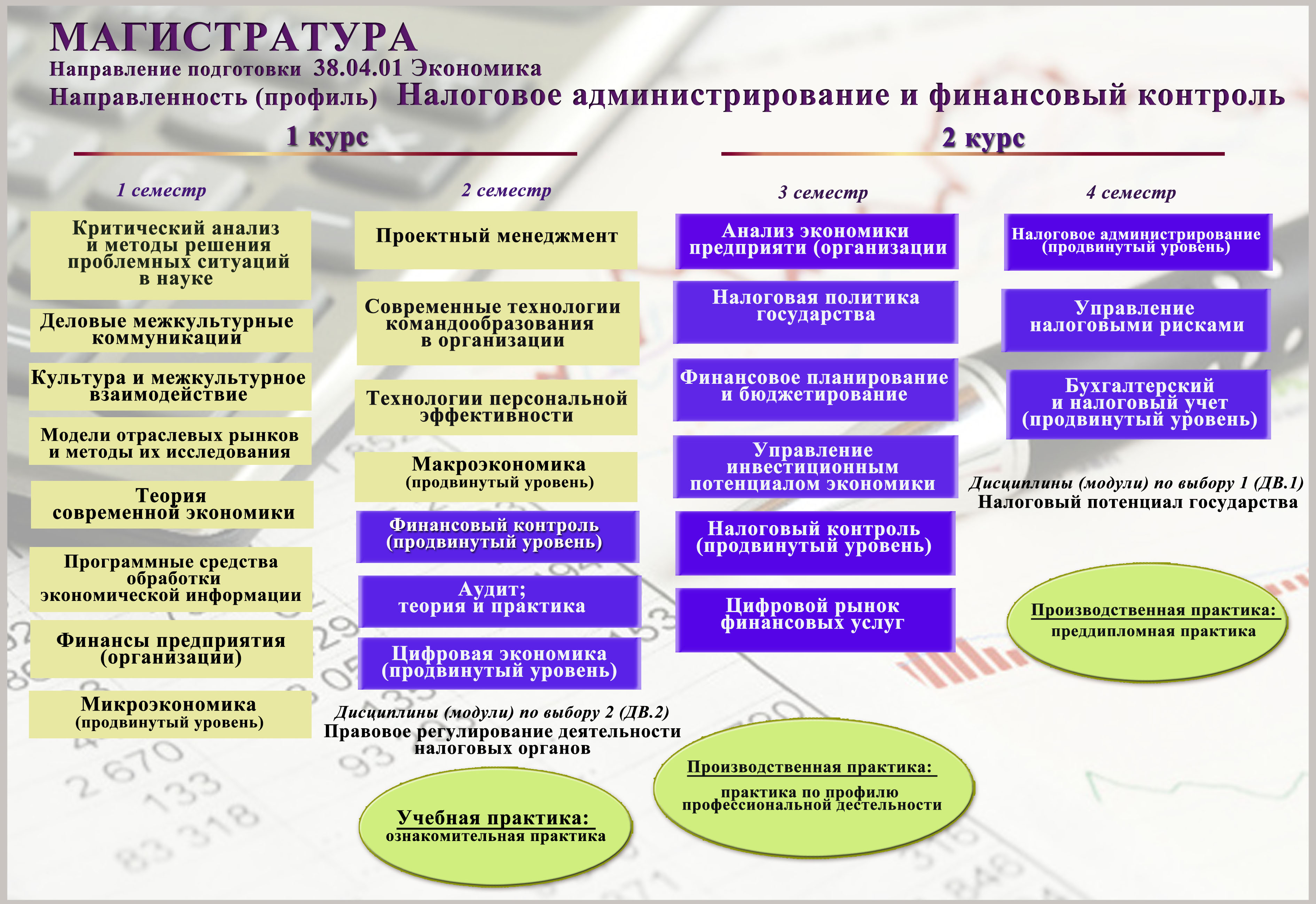 Магистратура «Налоговое администрирование и финансовый контроль»